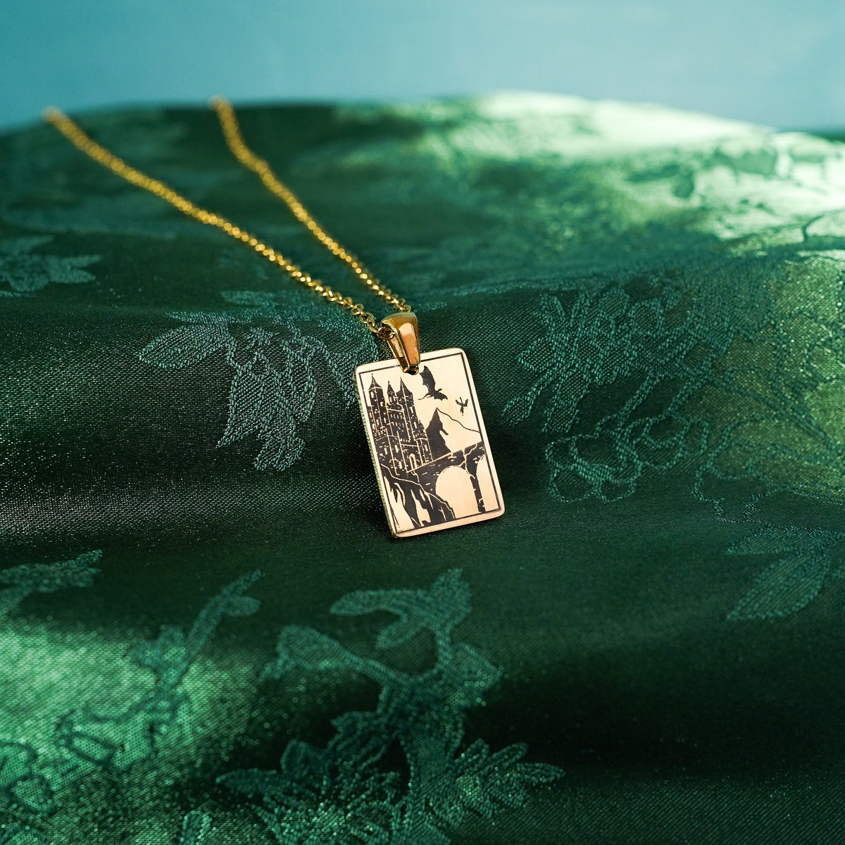 The "Dragon War College" Rectangle Location Necklace