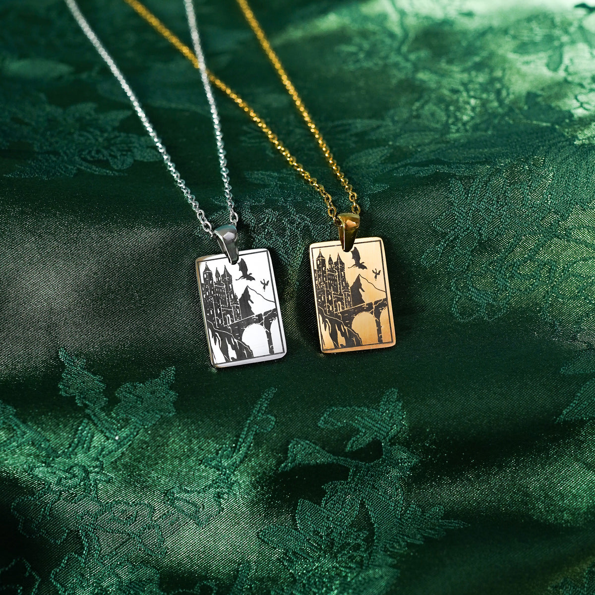 The "Dragon War College" Rectangle Location Necklace
