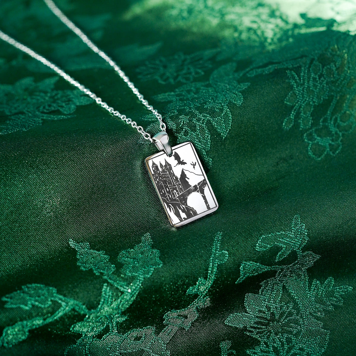 The "Dragon War College" Rectangle Location Necklace