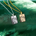 The "Alchemist, Fox And Mountains" Rectangle Location Necklace