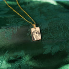 The "Alchemist, Fox And Mountains" Rectangle Location Necklace