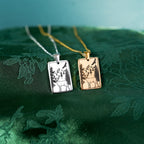 The "Stag And Eagle" Rectangle Location Necklace