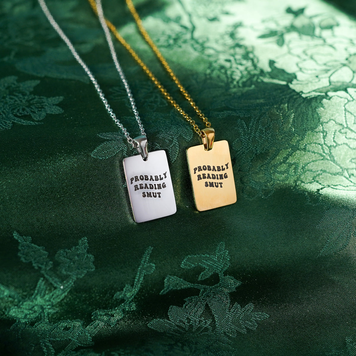 The "Probably Reading Smut" Rectangle Necklace