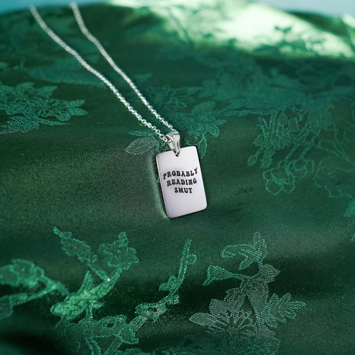 The "Probably Reading Smut" Rectangle Necklace