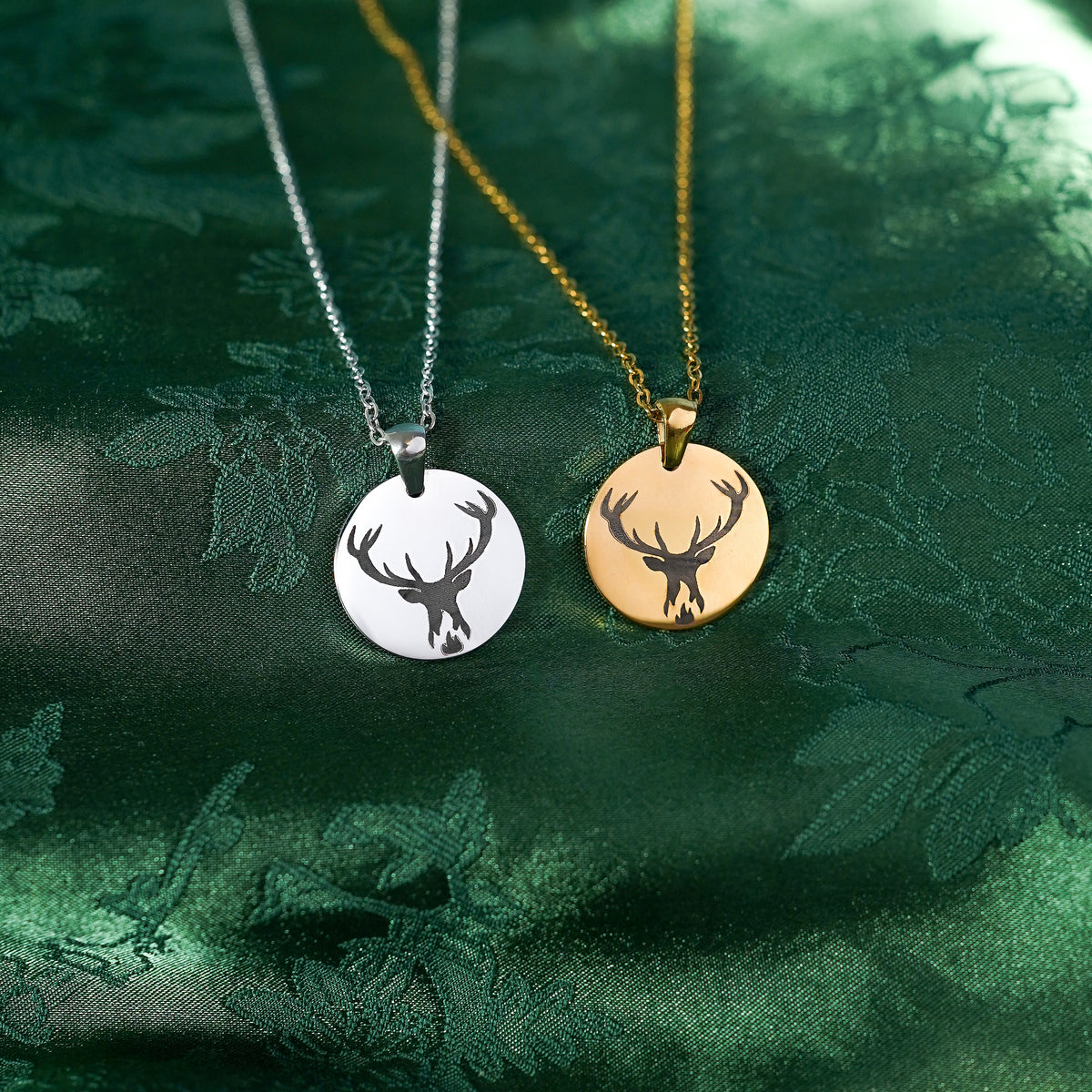 The "Stag & Flame" Circle Necklace