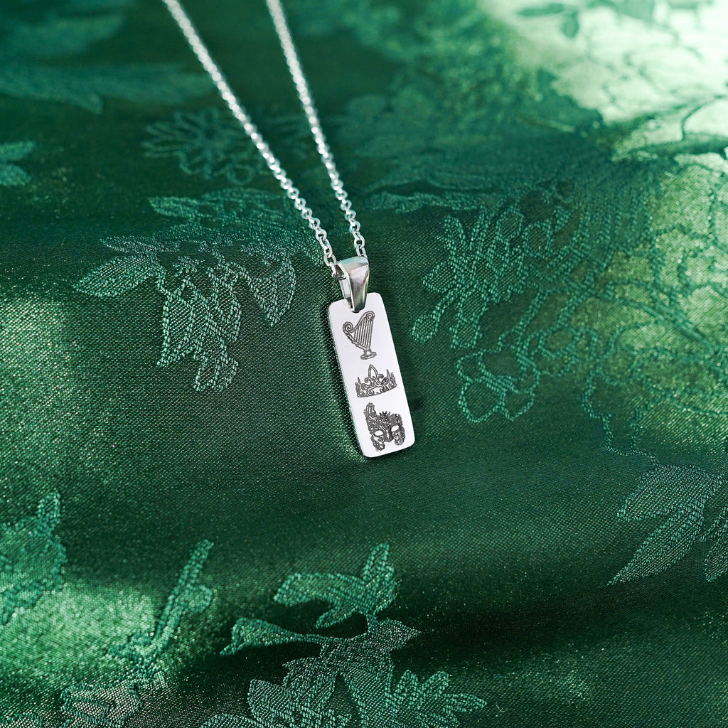The "Crown, Harp & Mask" Bar Necklace
