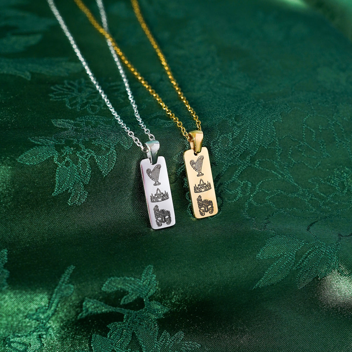 The "Crown, Harp & Mask" Bar Necklace