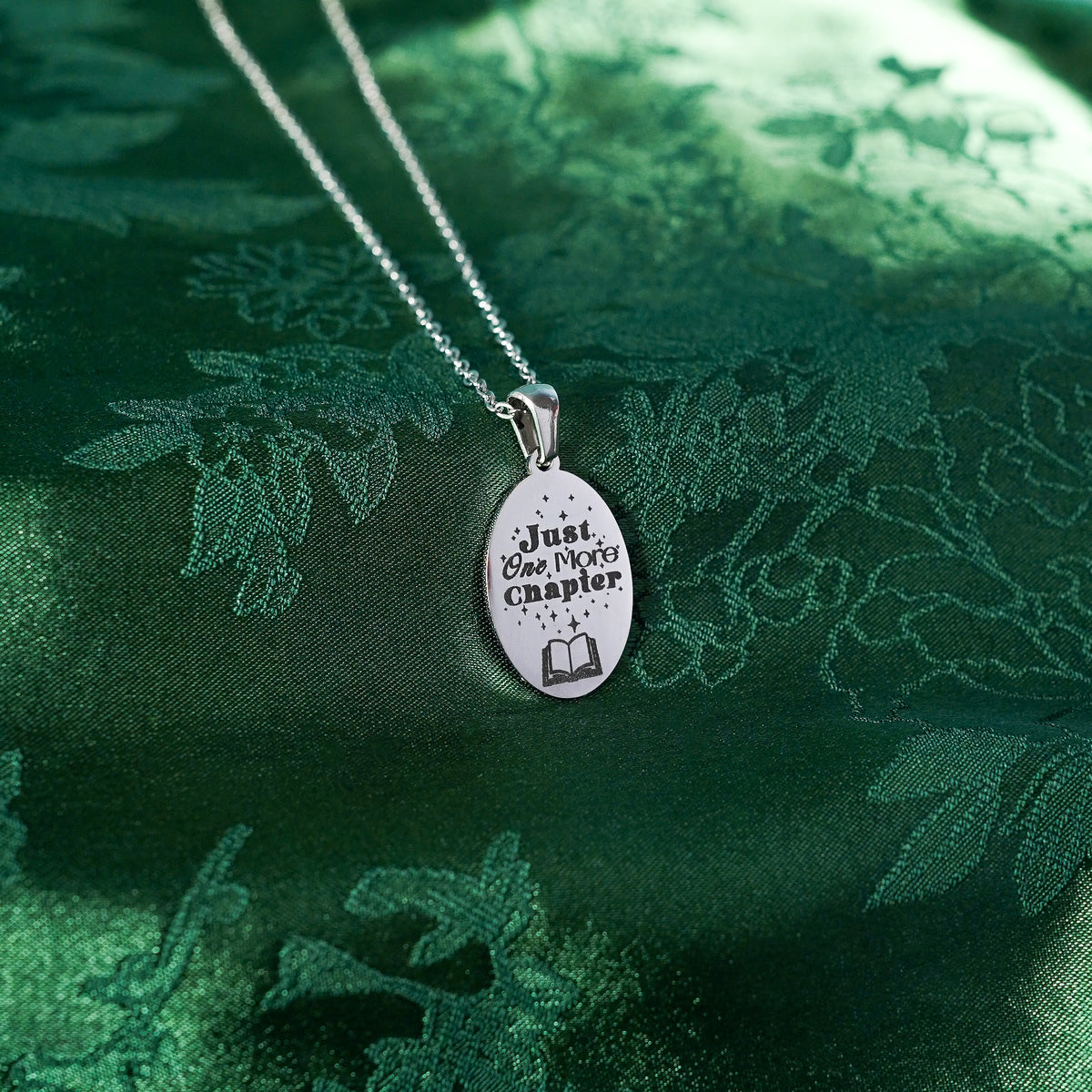 The "Just One More Chapter" Oval Necklace
