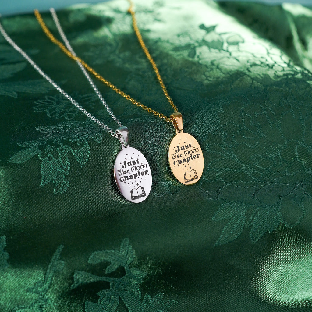 The "Just One More Chapter" Oval Necklace
