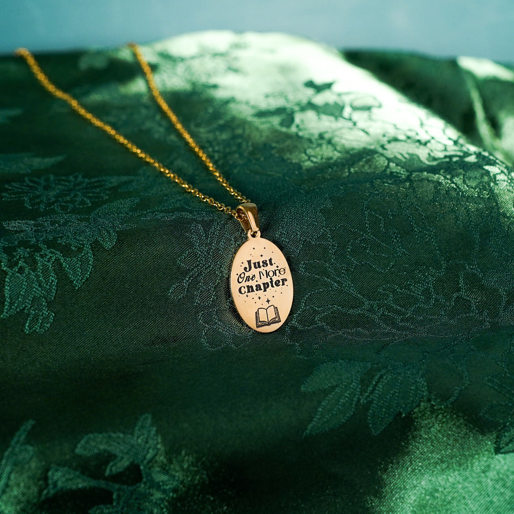 The "Just One More Chapter" Oval Necklace