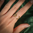 Moon and star adjustable fantasy ring