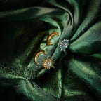Moon and star adjustable fantasy ring