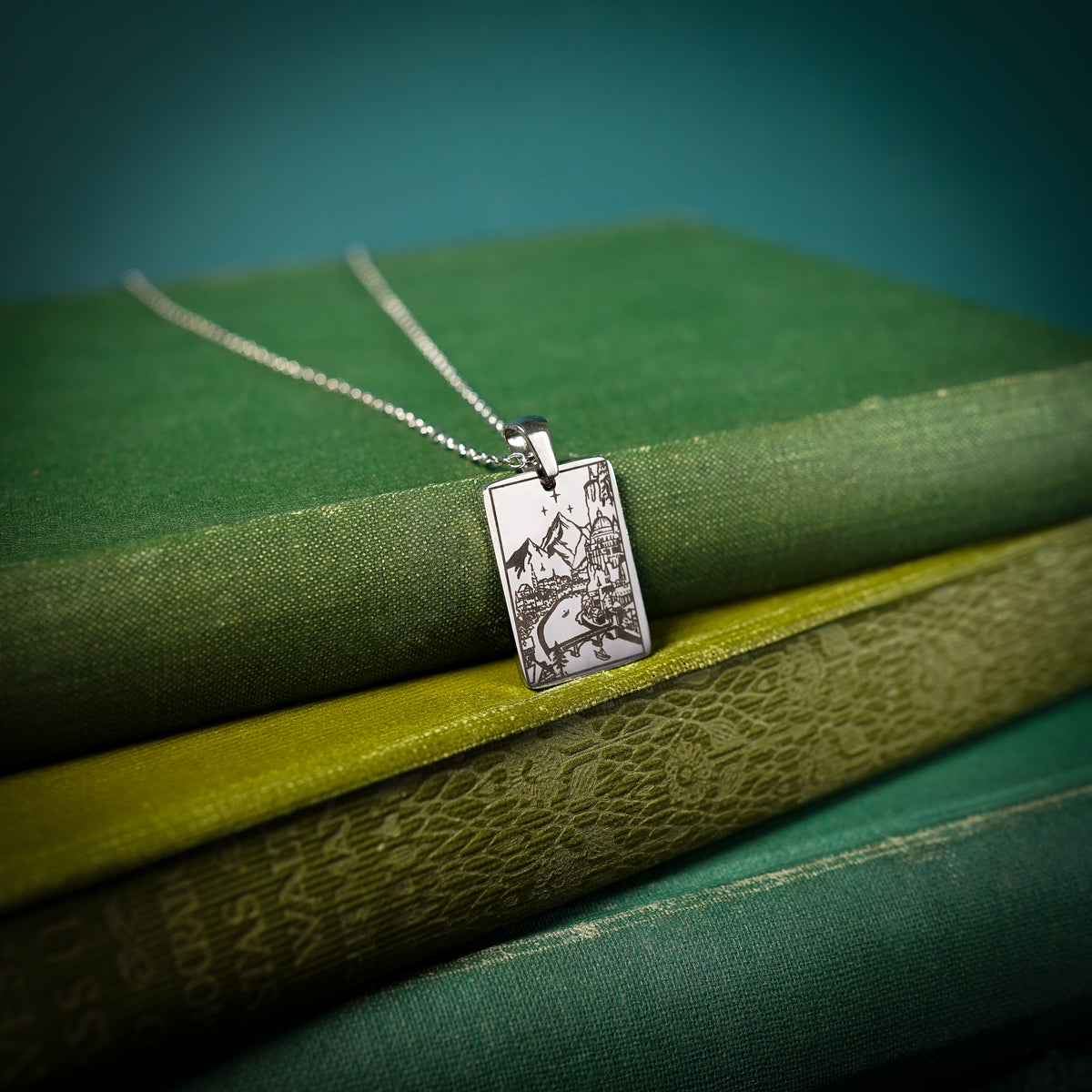 The "City of Starlight" Rectangle Location Necklace