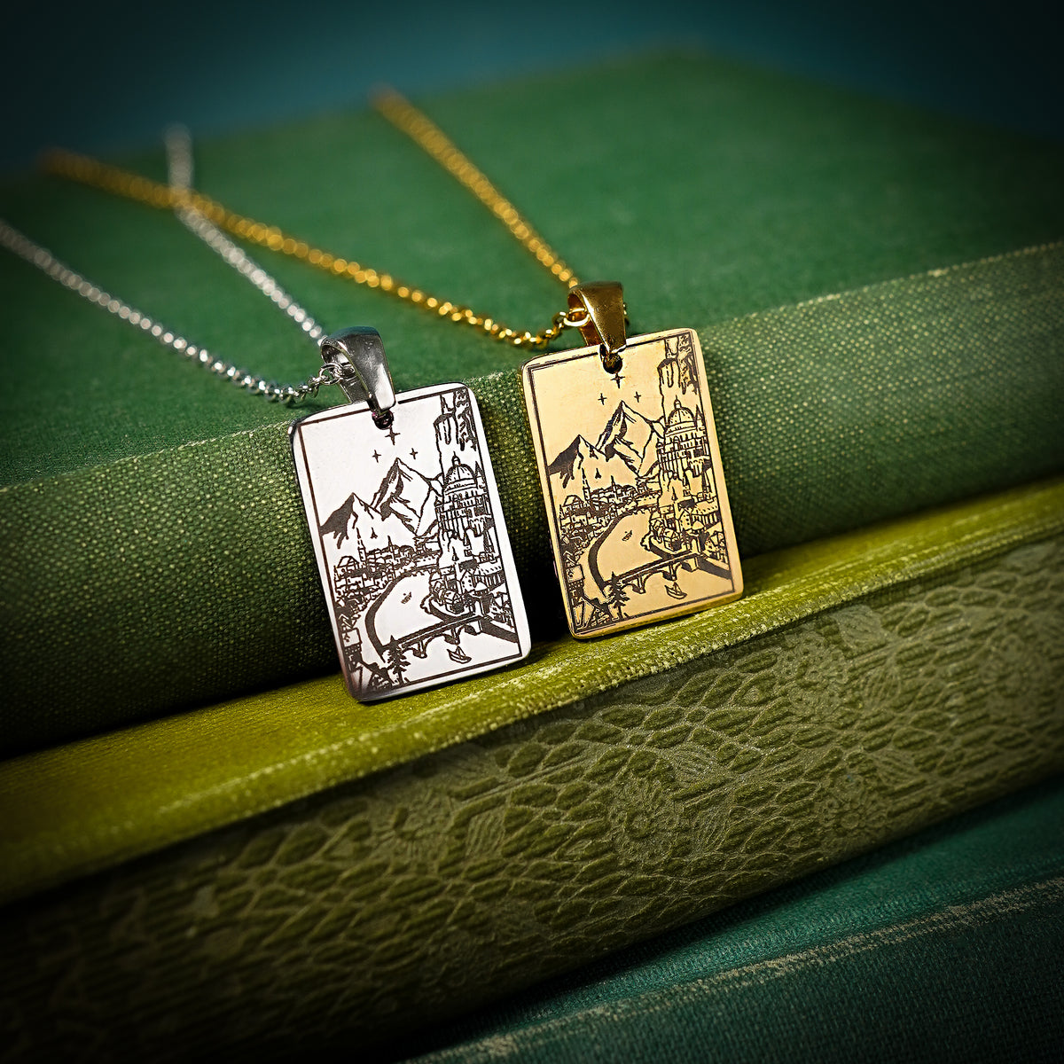 The "City of Starlight" Rectangle Location Necklace