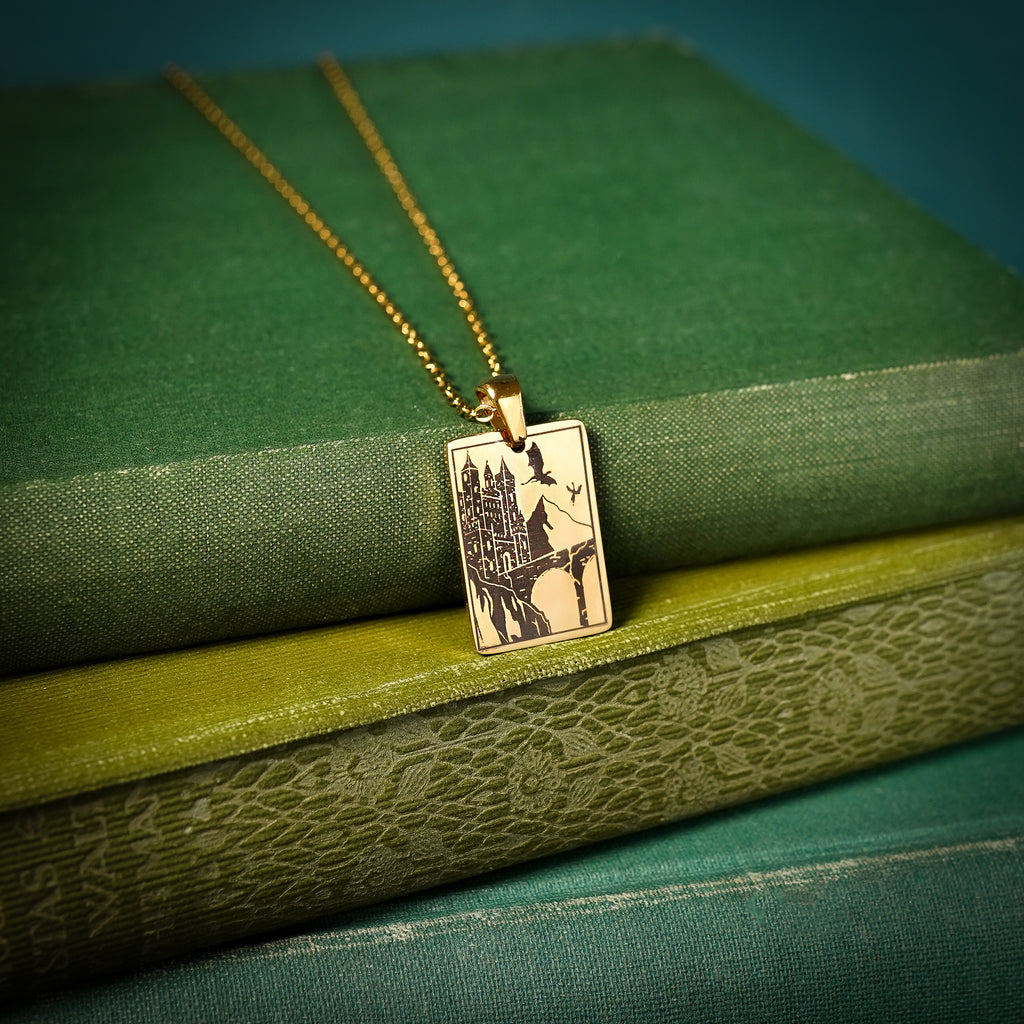 The "Dragon War College" Rectangle Location Necklace