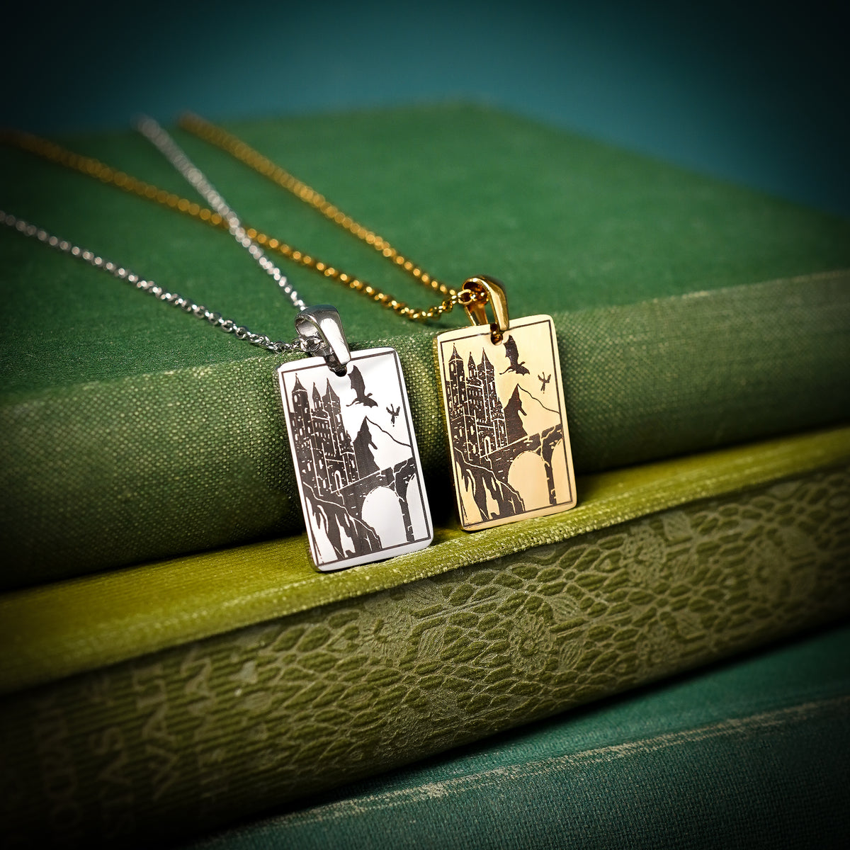 The "Dragon War College" Rectangle Location Necklace