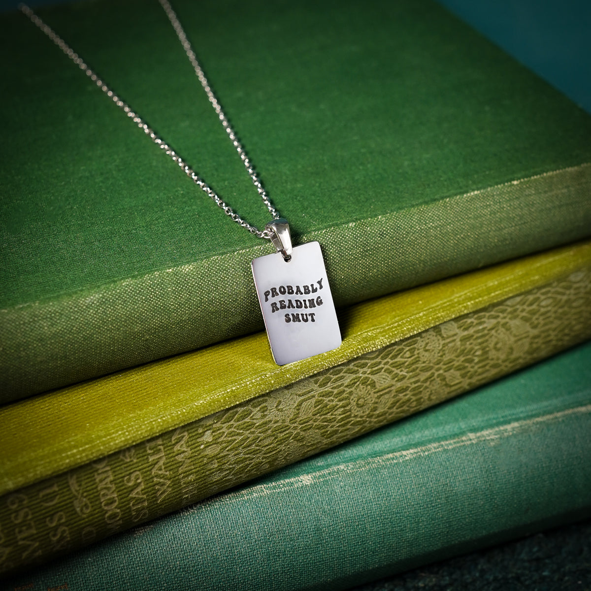 The "Probably Reading Smut" Rectangle Necklace