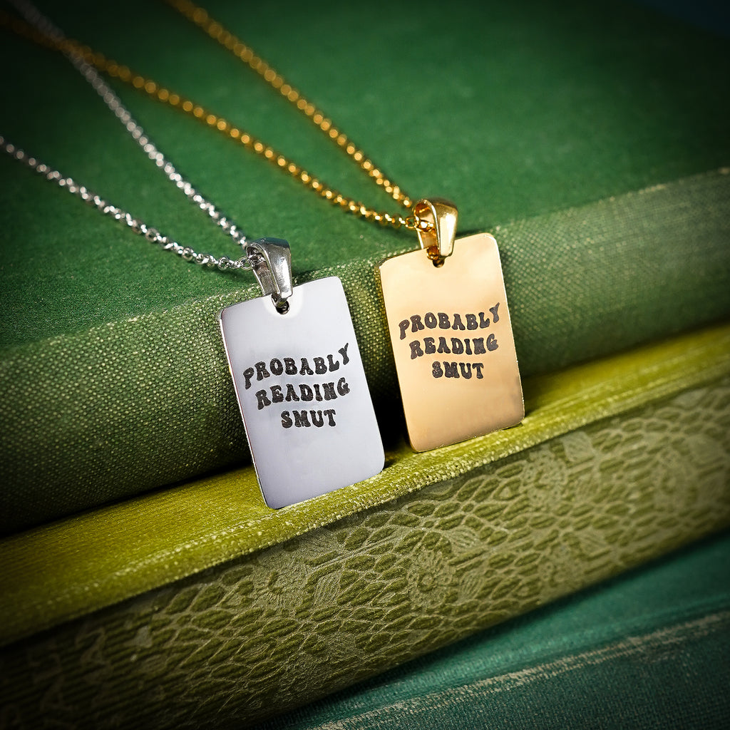 The "Probably Reading Smut" Rectangle Necklace