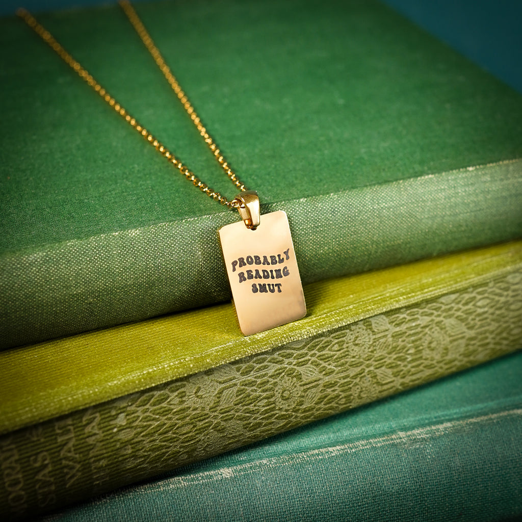 The "Probably Reading Smut" Rectangle Necklace