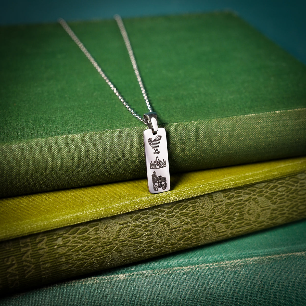 The "Crown, Harp & Mask" Bar Necklace