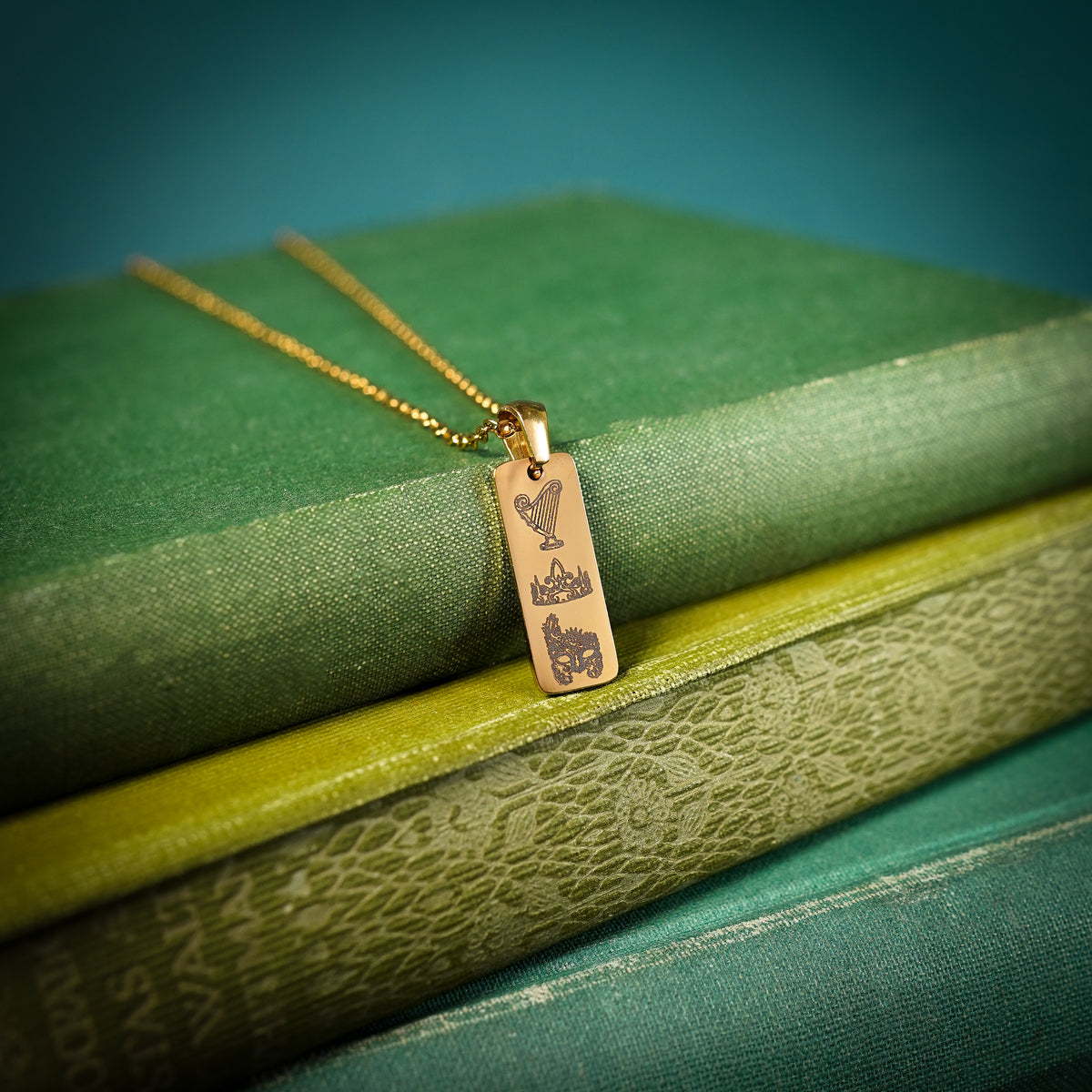 The "Crown, Harp & Mask" Bar Necklace