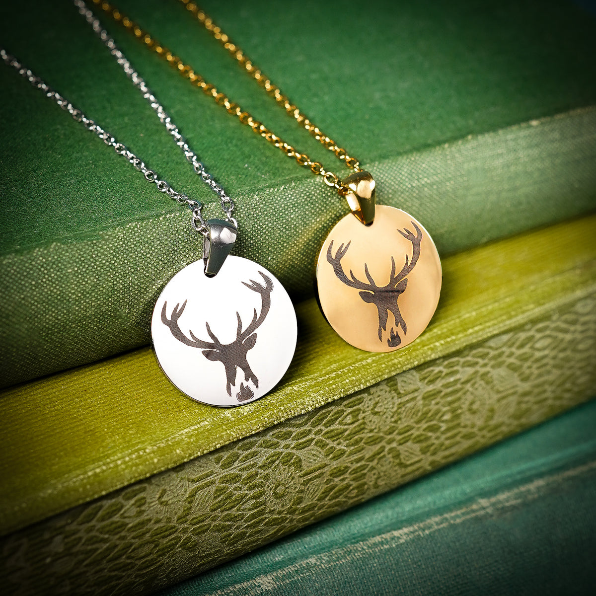 The "Stag & Flame" Circle Necklace