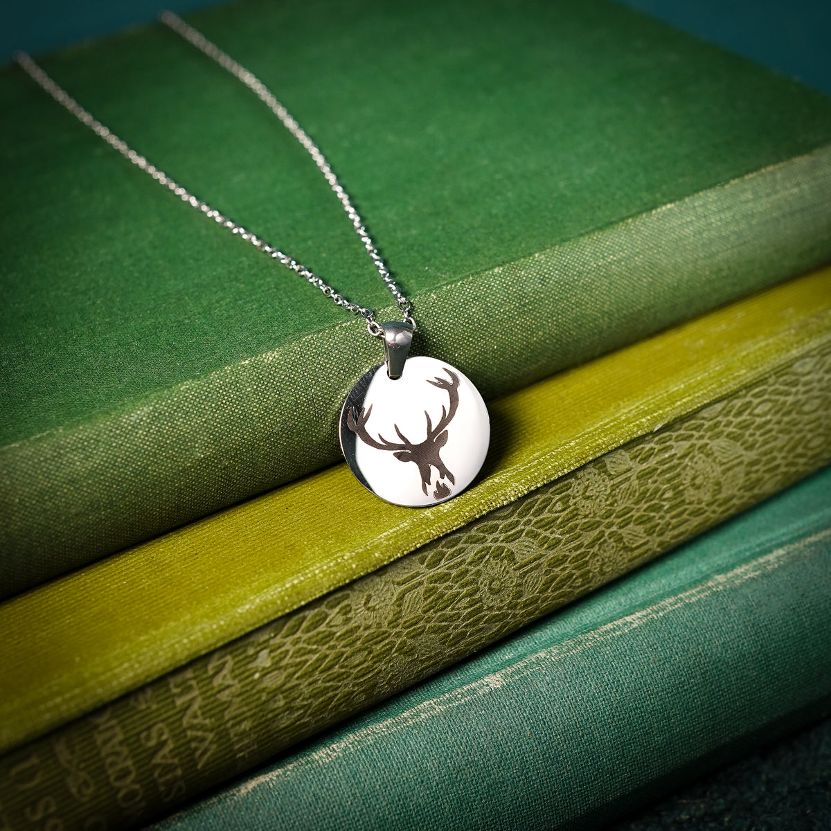 The "Stag & Flame" Circle Necklace