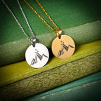 Mountain And Three Stars Circle Necklace