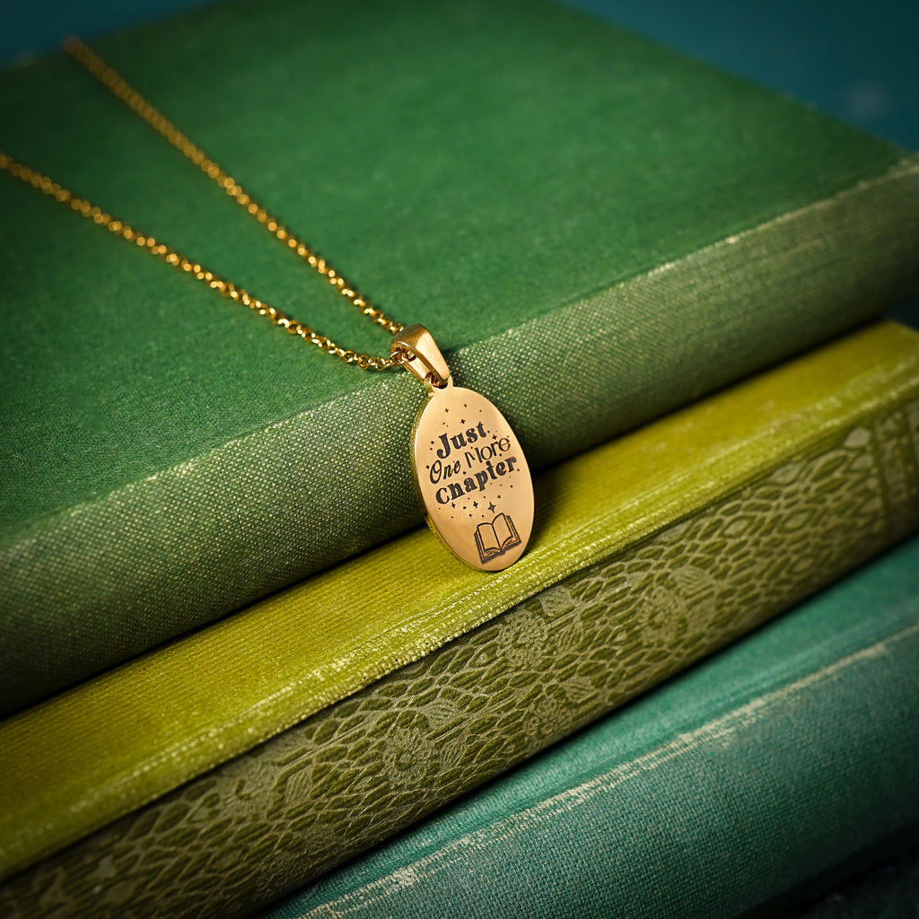 The "Just One More Chapter" Oval Necklace