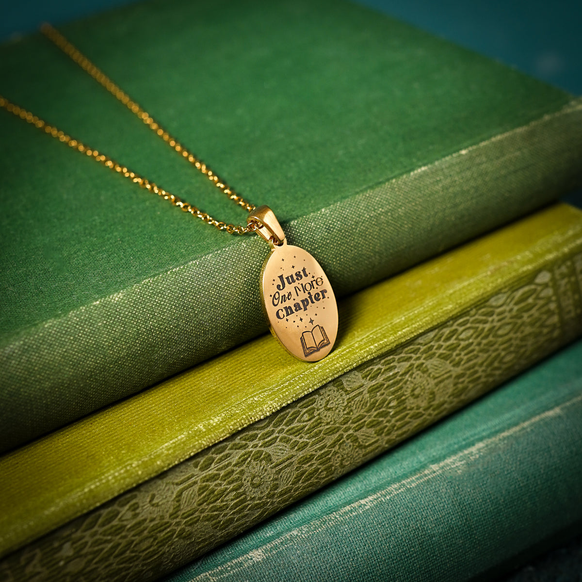 The "Just One More Chapter" Oval Necklace
