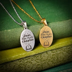 The "Just One More Chapter" Oval Necklace