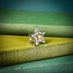 Chunky adjustable star ring from side