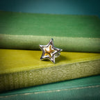 Chunky adjustable star ring on book
