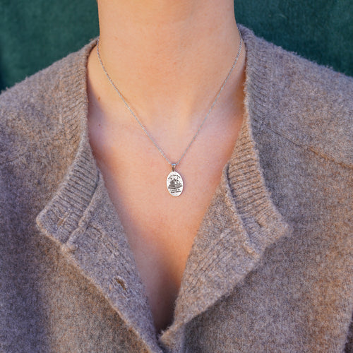 The "Born To Read Books, Forced To Read Emails" Oval Necklace